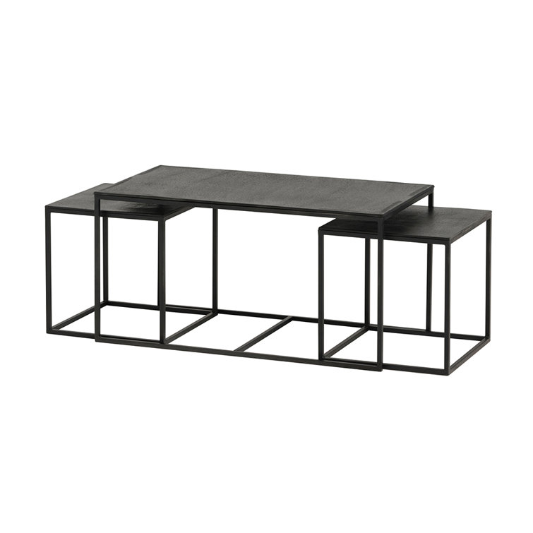 Nijwie SpaFranchorchamps Coffee Table, Set Of 3, Brass Antique